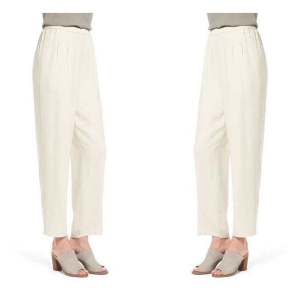 NWT Eileen Fisher Georgette Crepe Slouchy Ankle Pt
